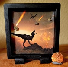 Dinosaur Extinction Display, KT Boundary Layer Rocks With Authenticity Card picture