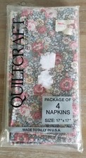 Vintage Quiltcraft floral Deluxe Napkins New inpack cottagecore Made In USA cot picture
