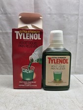Vintage Extra Strength Tylenol Liquid Pain Reliever Expired Display Only picture