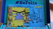 SpongeBob SDCC 2026 Signed Tom Kenny + Derek Drymon Original Sketch Disliz Pins picture