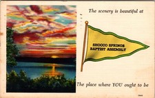 Shocco Springs Baptist Assembly linen Post Card picture