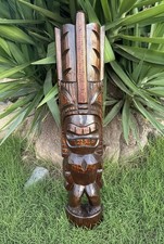 Hawaiian Lono Tiki  Half Statue hand Carved 39