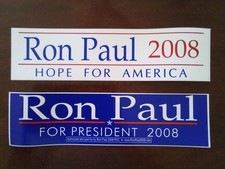 FOUR RON PAUL 2008 BUMPER STICKERS PRESIDENT HOPE FOR AMERICA NEW CAR DECALS LOT picture