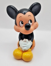 Vintage Mickey Mouse Disney Rubber Squeaky Sitting Clutching Hands 4.25” picture