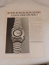 1972 ACCUTRON BY BULOVA WATCHES Large Format Full Page B&W Print Advertisement picture