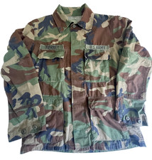 Vintage 1990 US Army Woodland Camo BDU Combat Coat Jacket Medium Regular picture