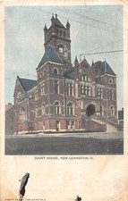 J43/ New Lexington Ohio Postcard c1910 Court House Building 90 picture