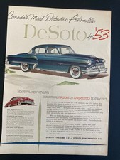 1953 CANADIAN CANADA DODGE CAR AD DESOTO BEAUTIFUL NEW STYLING picture