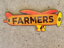  VINTAGE FARMERS SEED CORN COB  PORCELAIN SIGN 10