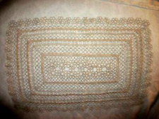 ANTIQUE SHUTTLE TATTED LACE RUNNER DOILY ECRU HANDMADE 1920s BEAUTIFUL picture