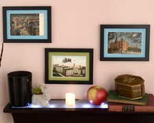 ANTQ Mixed Lot of 3 Framed Postcards Early 1900's City Hall Brooklyn NYC AirBNB picture