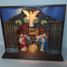 Vtg 1954 ROYAL Electric musical Light up Nativity Scene MUSIC BOX #900 RARE picture