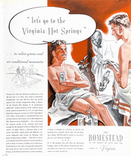 Hot Springs Resort Bath County Homestead VA Gay Interest Vtg Travel Mag Print Ad picture
