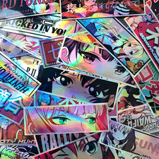 Anime Girl Stickers 20 Pack Random Assortment Laser Holographic JDM Sexy Eyes picture