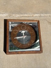 Rare Virgil Thrasher Desk Clock Lucid Lines Hoursakes 1976 Mirror Art Deco Style picture