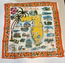 Vintage Florida Souvenir Scarf  Rayon Made In Japan 28” picture