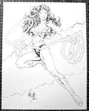 Signed Original Ed Coutts Inked Wonder Woman Commission 10X14 picture