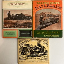 Vintage Steam Railroad History Lot 3 HC Pacific Slope Ghost Rails Engine Driving picture