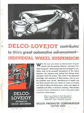 Delco Products Corp Ad 1934 Dayton OH Delco-Lovejoy Individual Wheel Suspension picture