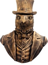 Victorian Raven 9” Wall Sculpture | Steampunk Crow Bird Gentleman Art Home Decor picture