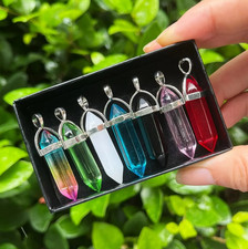 7pcs Hexagonal Chakra Crystal Set Bullet Shape Healing Beads for Jewelry - NEW picture
