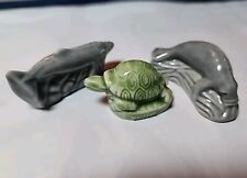 Lot of 3 Wade Whimsies Red Rose Tea Figurines Turtle Manatee & Whale picture