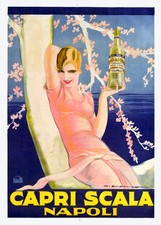 Capri Scala Napoli 🍷 Vintage Poster by Dudovich c1920s - 24x36” picture