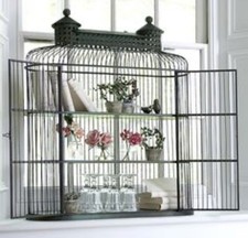 Victorian Style Decorative Black Bird Cage Metal Wire picture