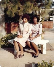FOUND PHOTOGRAPH Color MOTHER DAUGHTER PORTRAIT 1980's Original Portrait 16 14 W picture