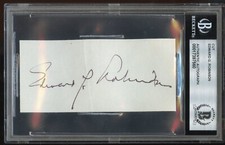 Edward G. Robinson d1973 signed autograph 2x3.5 Cut Actor Key Largo BAS Slabbed picture