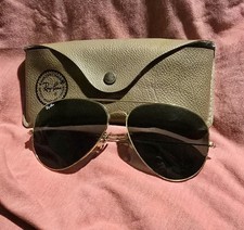 Vintage B&L Ray Ban Aviator Metal Large 64-14 Gold Frame Sunglasses Case picture