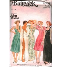 Vintage Butterick 4509 John Kloss Misses Gown Bikini Pattern Size 16 UNCUT 1970s picture