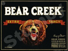 Bear Creek brand label  Metal Sign 9