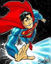 Original Sketch Art Superman by Scott Koblish Full Color Prelim Art Hand Signed picture