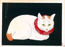 Takahashi Shotei Hiroaki Takahashi White Cat Approx. 37 x 26.6 cm Small size picture