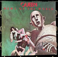 SIGNED BRIAN MAY ROGER TAYLOR QUEEN NEWS OF THE WORLD VINYL RARE ACG CERT  picture