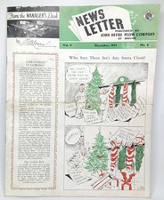 Antique 1937 Christmas Advertising John Deere Plow Company News Letter picture