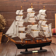XGOPTS Wooden Sailboat Model Decor Miniature Sailing Boat Ship Home Decor picture