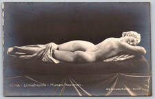ROMA Sleeping Hermaphroditus Statue Museo Nazionale RPPC Postcard c1910s E47 picture