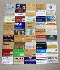 LOT 45 Vintage Credit Charge Card 1980s 1990’s Bank Gas Sears Amex SAME Person picture