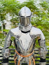 Medieval Plate Armor Knight Suit Battle Ready Steel Full Suit of Armour with Hel picture