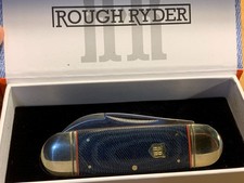 Rough Ryder Faded Blue Jeans Micarta Large Toenail 4 1/4