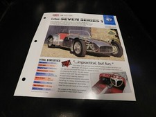 1957-1960 Lotus Seven Series 1 Spec Sheet Brochure Photo Poster 59 58 picture