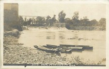 1907 Junction City Kansas Dam boats 2622 Postcard RPPC 25-937 picture