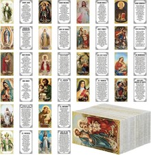 240 Pcs Catholic Prayer Cards Gifts Bulk Holy Cards with Catholic Saints and ... picture