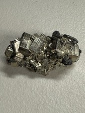 7790 Raw Pyrite Specimen Huanzala Mine Ancash Peru 1.1”T 1.2”W 2.5”L 5 Oz. picture