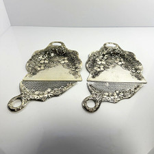 Vintage T.K. Japan Silver Tone Silent Butler   Table Crumb Tray Sweeper Pair picture