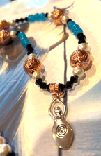 SALE Sacred Spiral Goddess Figure Pagan Feminine  Witch Pendant Necklace A14 picture
