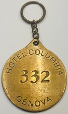 Hotel Columbia Genova, Genoa, Italy Chunky Brass Hotel Room Key #332 Beatles picture