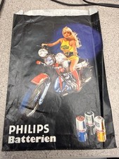 Vintage Philips Batteries Paper Bag Motorcycle Advertising Germany 1970s picture